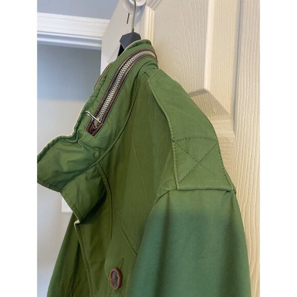 Orvis Jacket Lady Large Barn Chore Hood Green Zip-Up Utility Raincoat Pockets XL - Picture 6 of 16